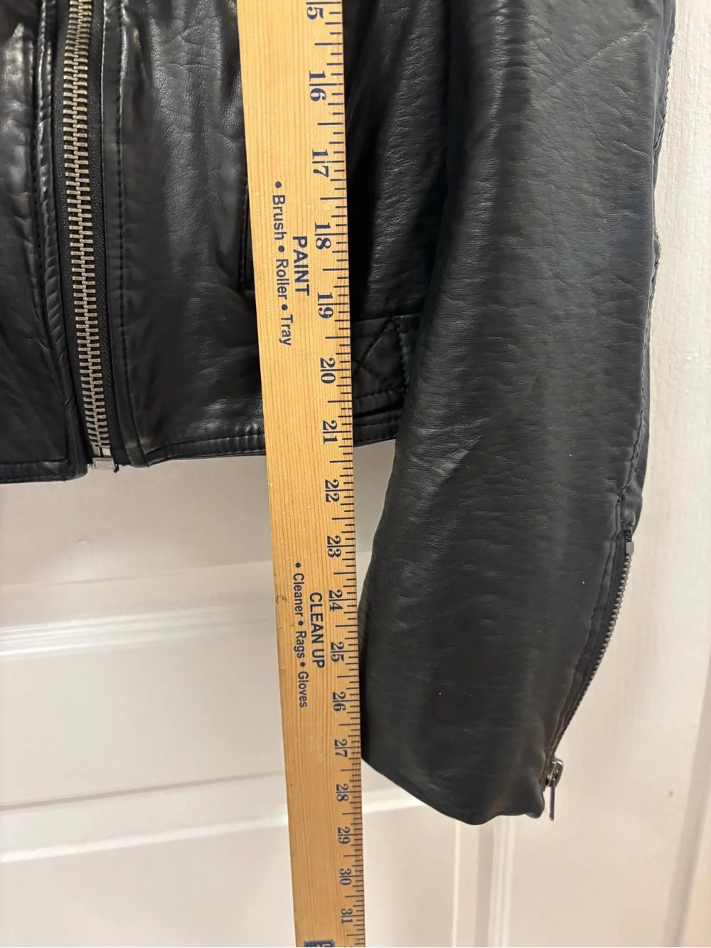 Free People Vegan Leather Black Classic Moto Jacket Red Paisley Lining Bikercore